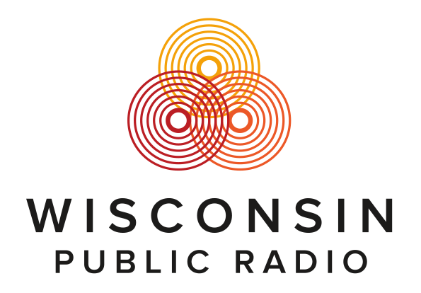 Wisconsin Public Radio logo, 3 overlapping elements each made of several concentric circles.