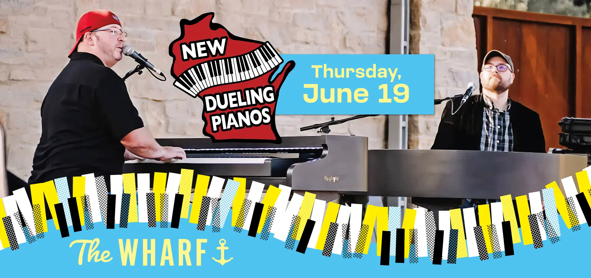 a link to NEW Dueling Pianos event on June 19