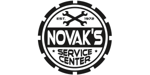 Novaks Service Center logo - a tire and wrenches